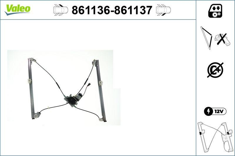 VALEO 861137 Fensterheber Nur Mechanismus FR Jeep