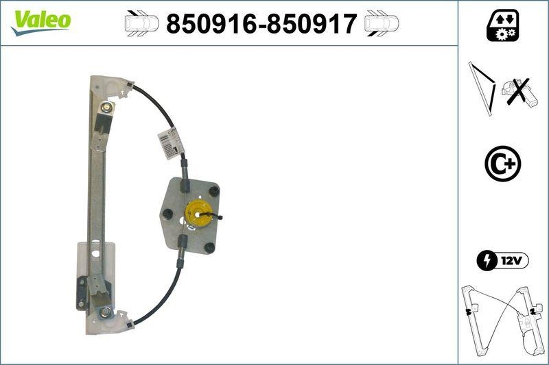 VALEO 850916 Fensterheber (o. Motor) hinten links VW PASSAT
