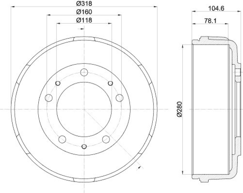 HELLA 8DT 355 300-451 Bremstrommel f&uuml;r FORD