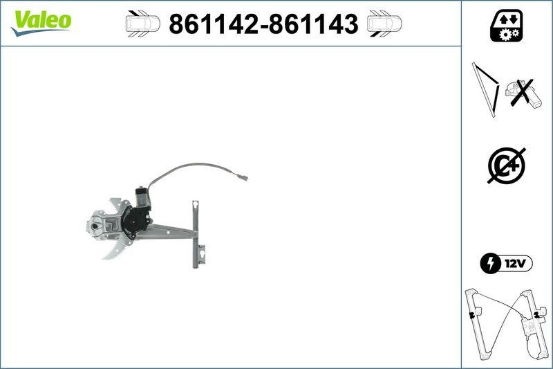VALEO 861143 Fensterheber Nur Mechanismus RR Jeep