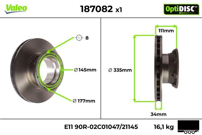 VALEO 187082 Bremsscheibe