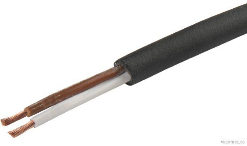 HERTH+BUSS 51275422000 Elektroleitung FLRYY11Y, 2 x 1,0 mm&sup2;, wei&szlig;/braun, PU