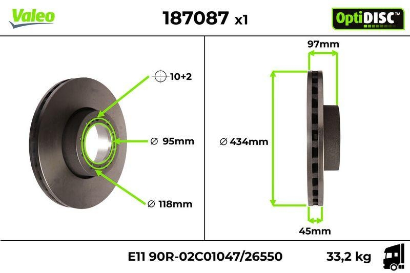 VALEO 187087 Bremsscheibe