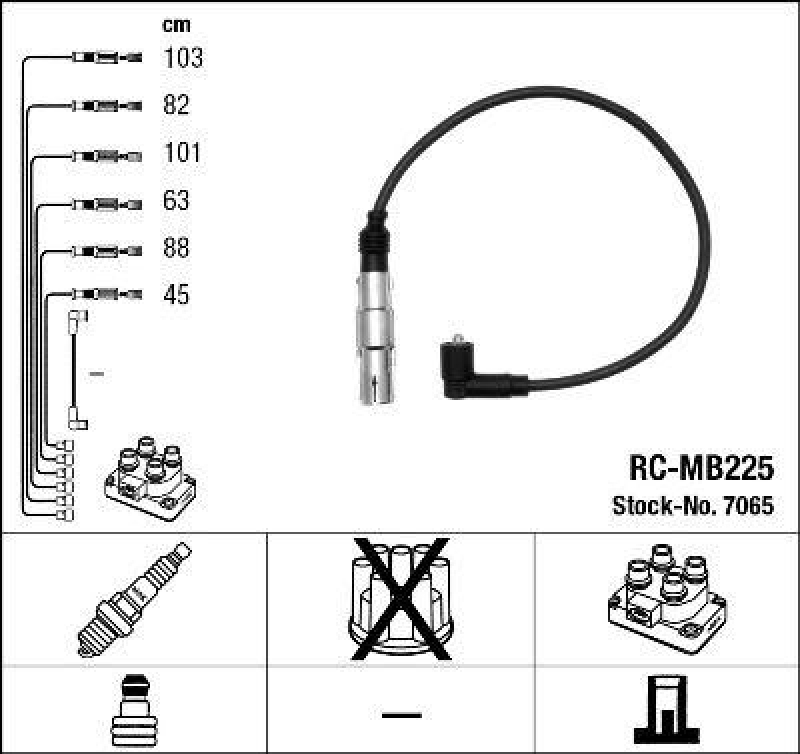 NGK 7065 Z&uuml;ndleitungssatz RC-MB225 |Z&uuml;ndkabel