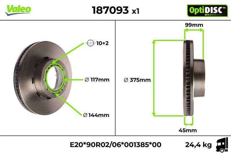 VALEO 187093 Bremsscheibe