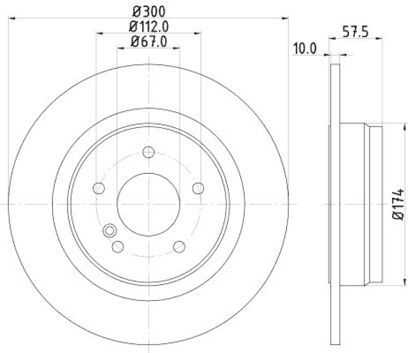 HELLA 8DD 355 114-211 Bremsscheibe f&uuml;r MB
