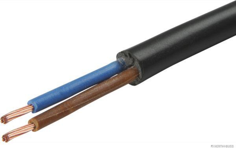 HERTH+BUSS 51275527000 Elektroleitung H05RR-F 2 x 1,0 mm&sup2;, blau/braun, Gummi