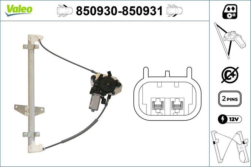 VALEO 850930 Fensterheber vorne links CHEVROLET MATIZ