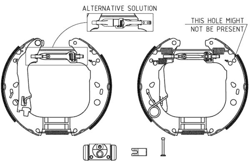 HELLA 8DB 355 004-871 Bremsbackensatz für FIAT IDEA (350_)