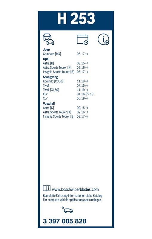 B-Ware BOSCH 3 397 005 828 Wischblatt H253 Heckwischer Scheibenwischer 250 mm