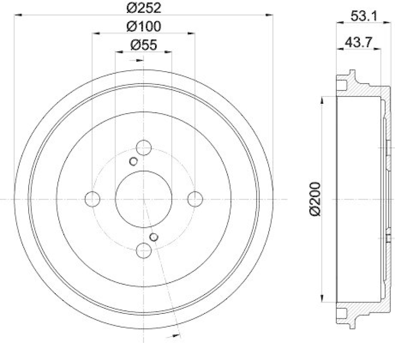 HELLA 8DT 355 301-901 Bremstrommel f&uuml;r TOYOTA