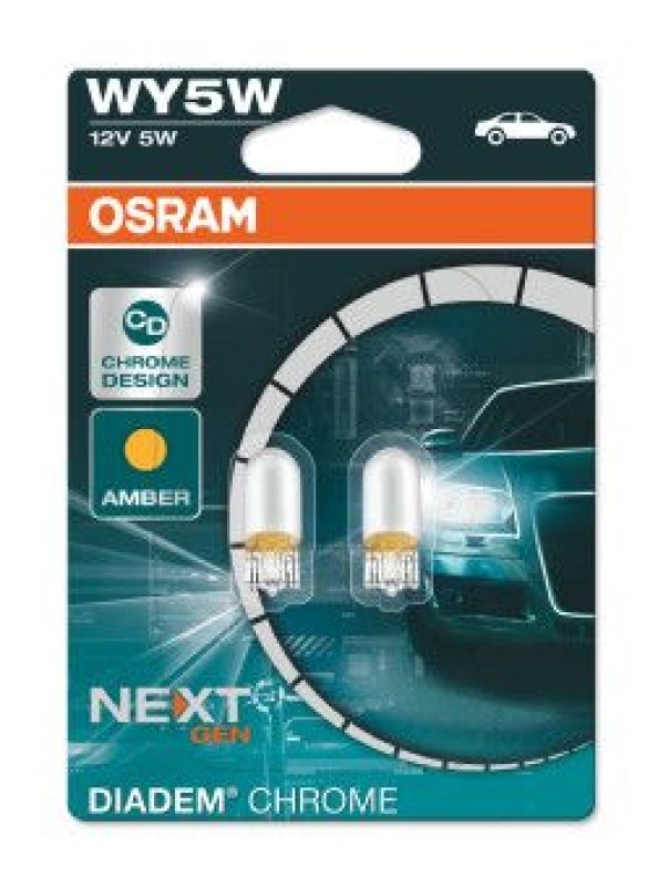 OSRAM 2827DC-02B Glühlampe Diadem Chrome WY5W Doppelblist