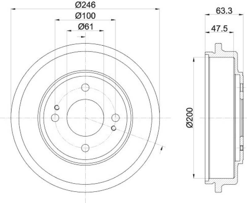 HELLA 8DT 355 302-401 Bremstrommel f&uuml;r HONDA