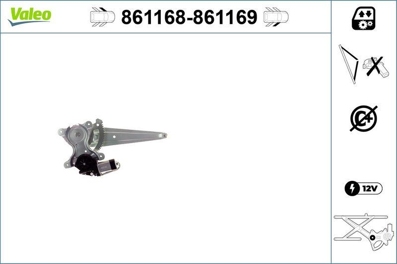VALEO 861168 Fensterheber Nur Mechanismus FL Daihatsu