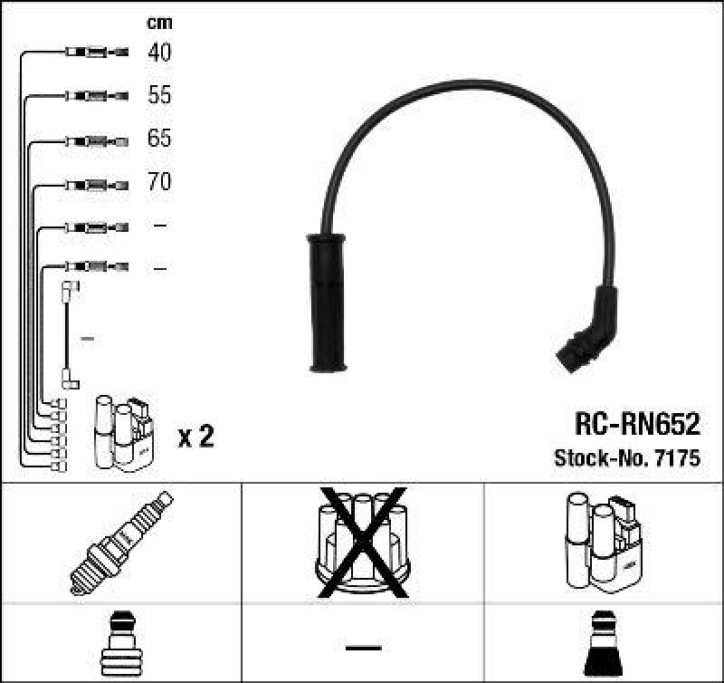 NGK 7175 Z&uuml;ndleitungssatz RC-RN652 |Z&uuml;ndkabel