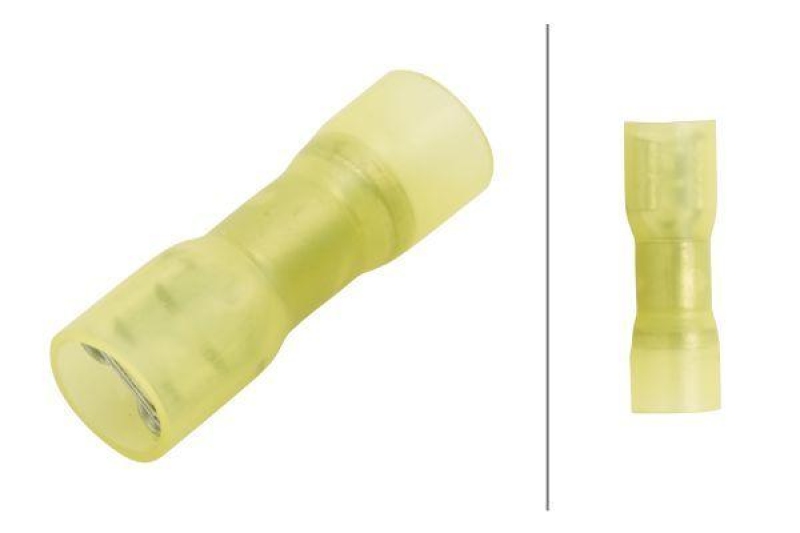 HELLA 8KW 744 763-003 Leitungsverbinder A 163 gelb, Flachsteckh&uuml;lse