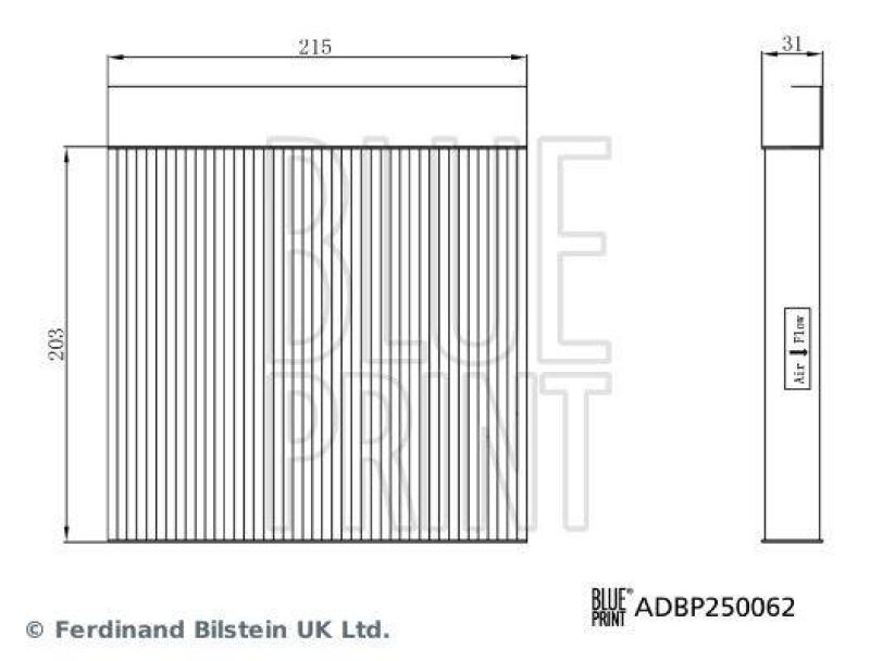 BLUE PRINT ADBP250062 Innenraumfilter für MG