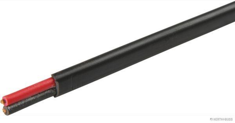 HERTH+BUSS 51275145000 Elektroleitung FLYY-fl 2 x 0,5 mm², schwarz/rot, PVC