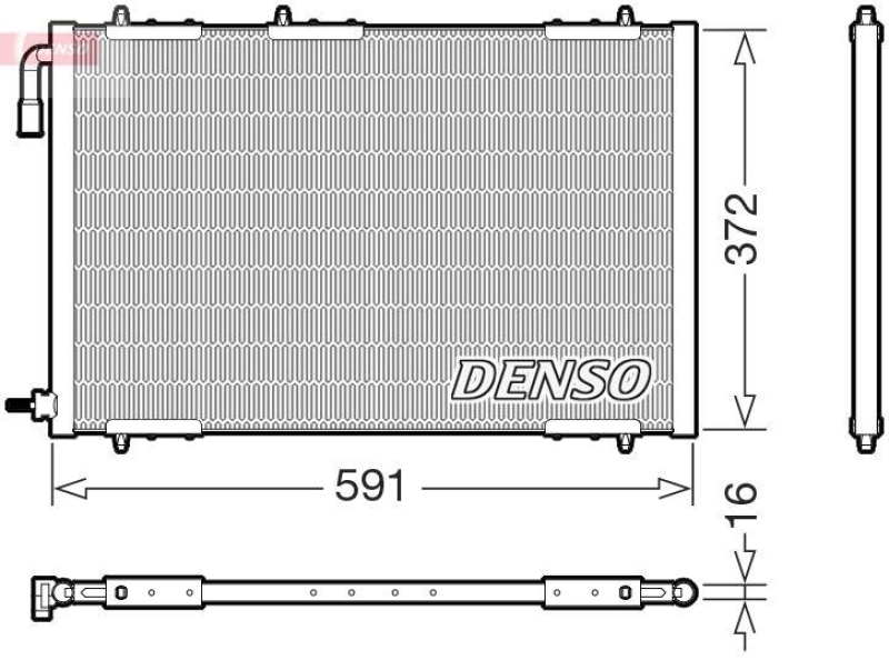 DENSO DCN21031 Kondensator A/C PEUGEOT 206 Hatchback (2A/C) 1.4 i (1998 - )