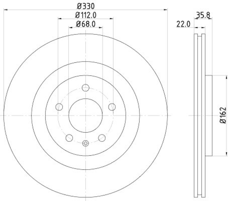 HELLA 8DD 355 118-021 Bremsscheibe f&uuml;r AUDI