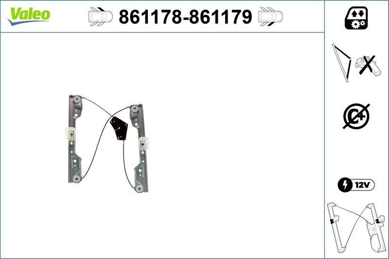 VALEO 861178 Fensterheber Nur Mechanismus FL Nissan