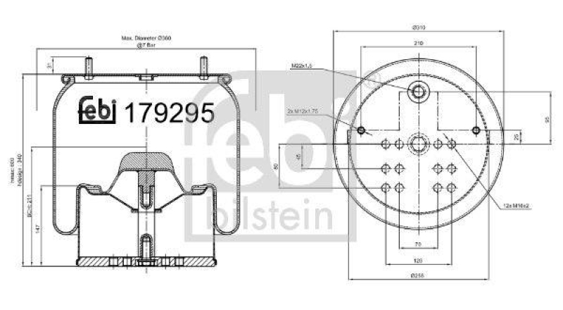 FEBI BILSTEIN 179295 Luftfederbalg mit Stahlkolben