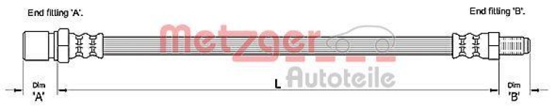 METZGER 4111112 Bremsschlauch f&uuml;r CITROEN/FIAT/PEUGEOT VA links/rechts