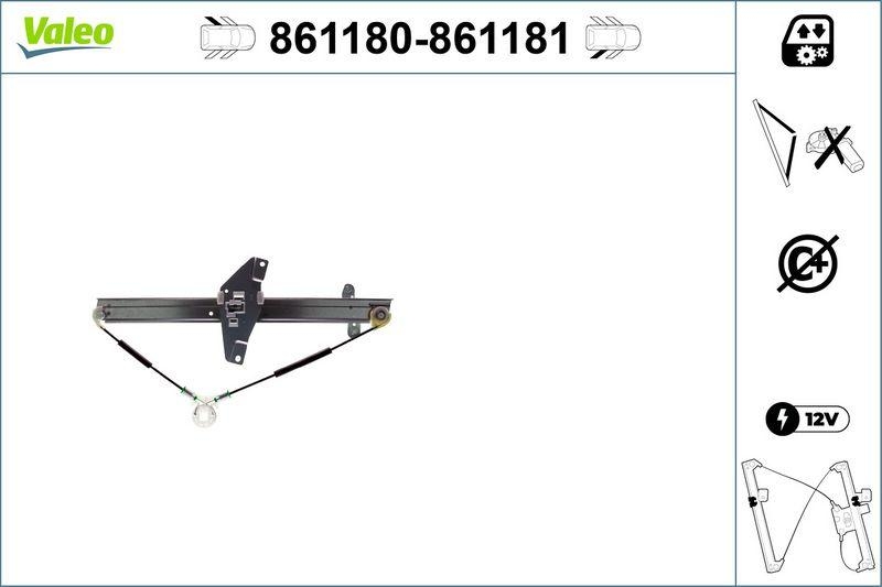 VALEO 861181 Fensterheber Nur Mechanismus RR Nissan