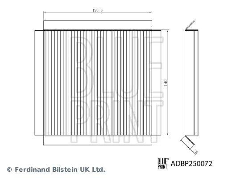 BLUE PRINT ADBP250072 Innenraumfilter für MG