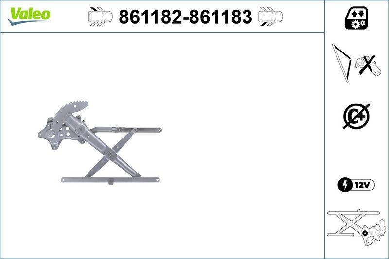 VALEO 861183 Fensterheber Nur Mechanismus RR Nissan