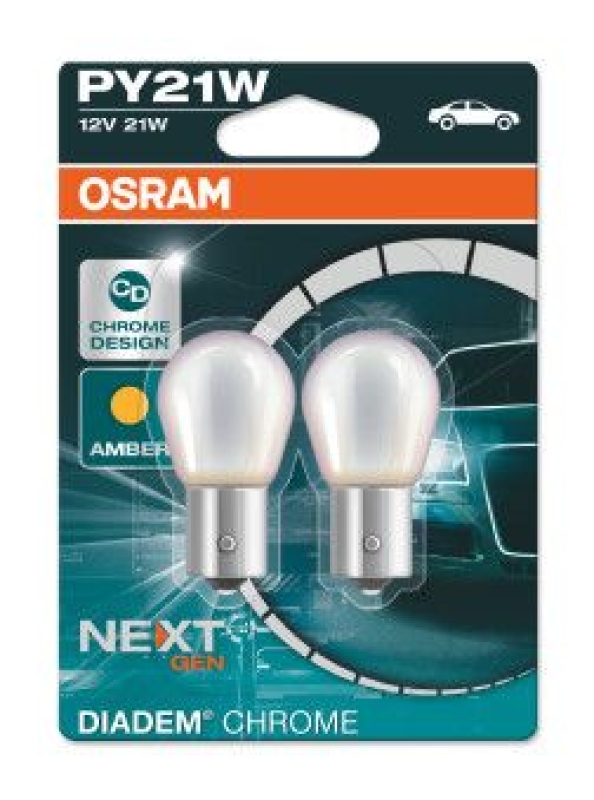 OSRAM 7507DC-02B Glühbirnen Blinkerlampe DIADEM CHROME 12V 21W