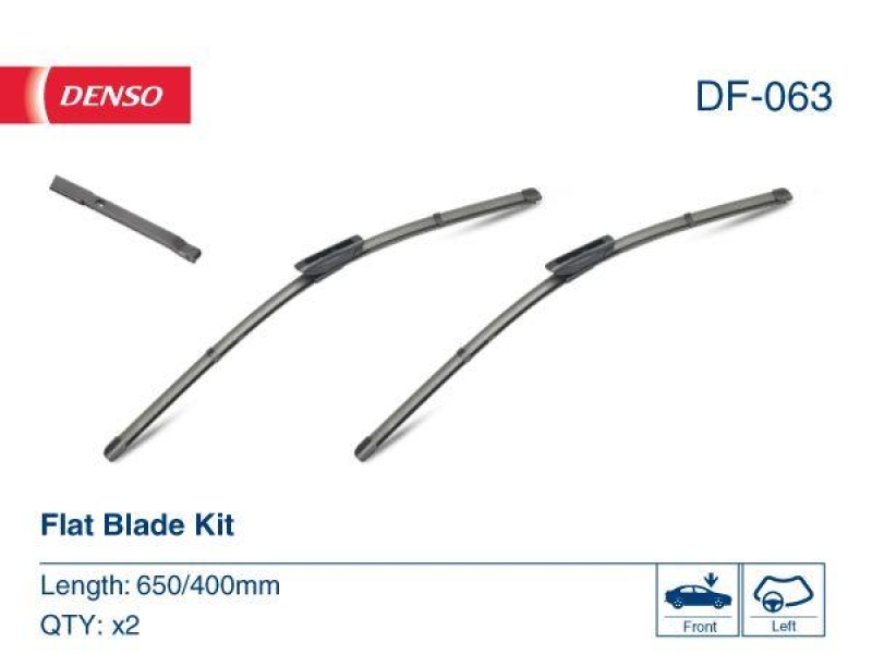 DENSO DF-063 Wischer Flat Blade Kit CITRO&Euml;N C3 II (SC_) 1.2 VTi 82 (12-16)