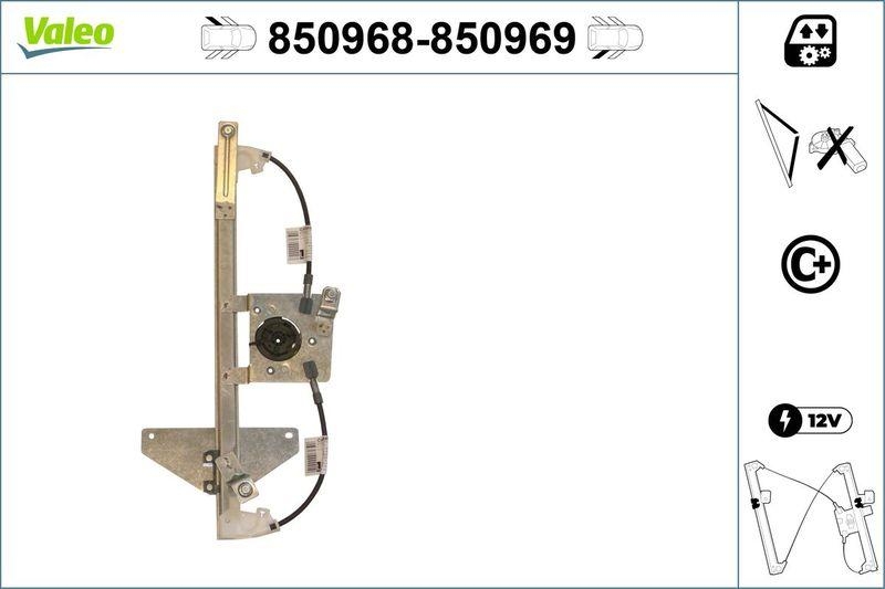 VALEO 850968 Fensterheber (ohne Motor) hinten links C3 Picasso