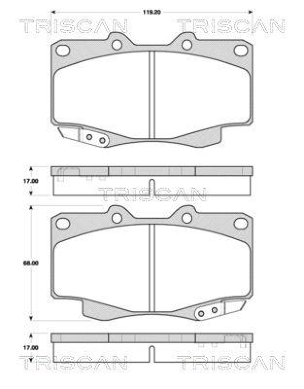 TRISCAN 8110 13076 Bremsbelag Vorne f&uuml;r Toyota Hilux