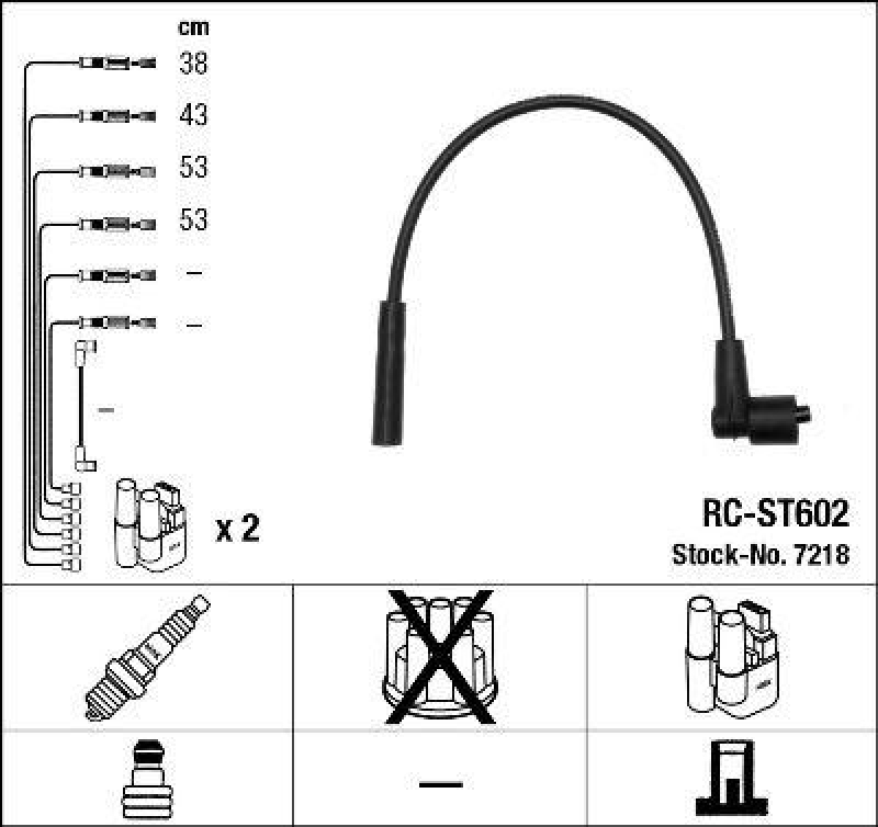 NGK 7218 Z&uuml;ndleitungssatz RC-ST602 |Z&uuml;ndkabel