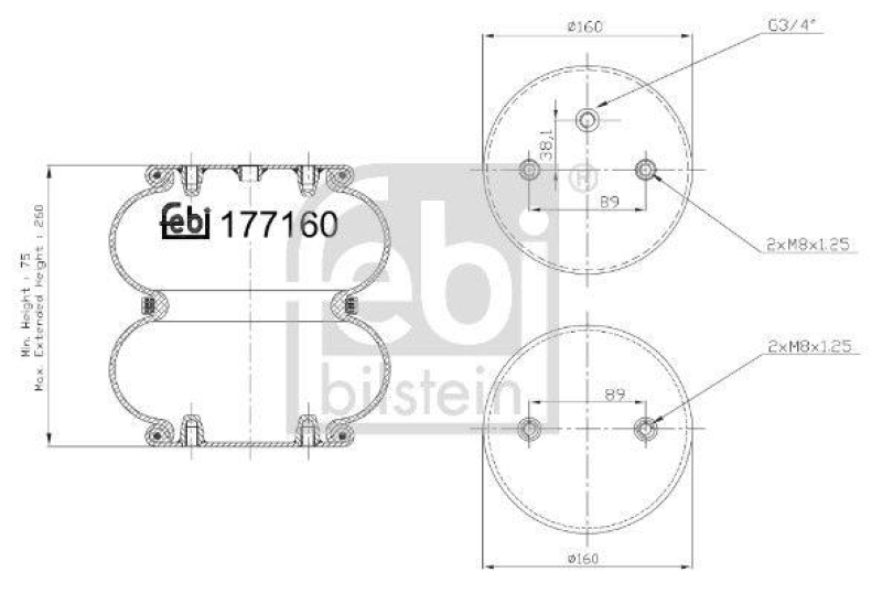 FEBI BILSTEIN 177160 Luftfederbalg für Gigant