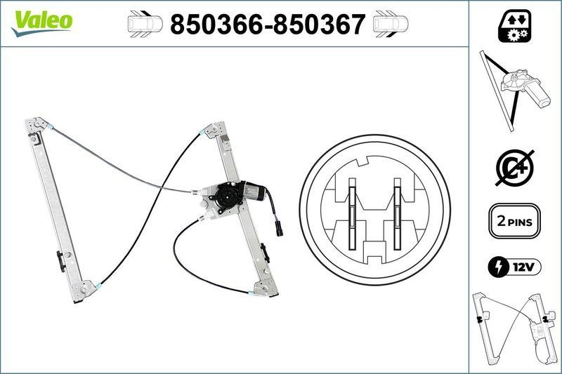 VALEO 850366 Fensterheber vorne links RENAULT Laguna