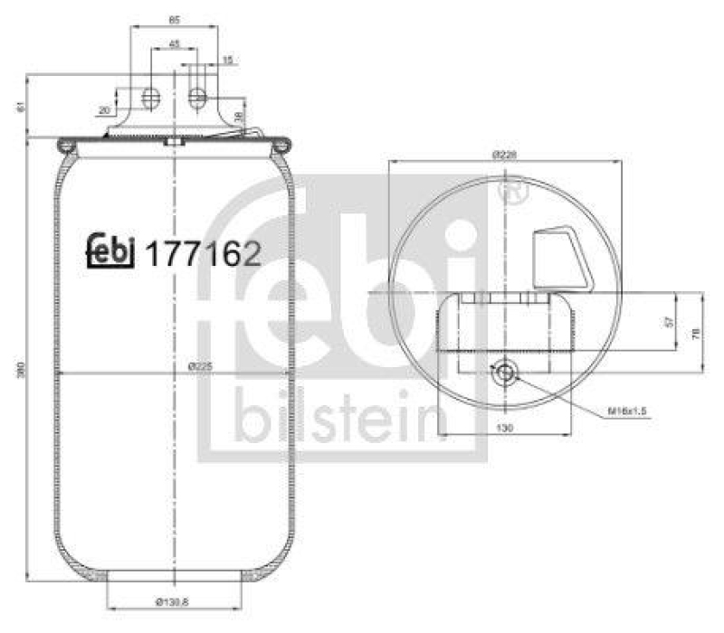 FEBI BILSTEIN 177162 Luftfederbalg ohne Kolben für Iveco