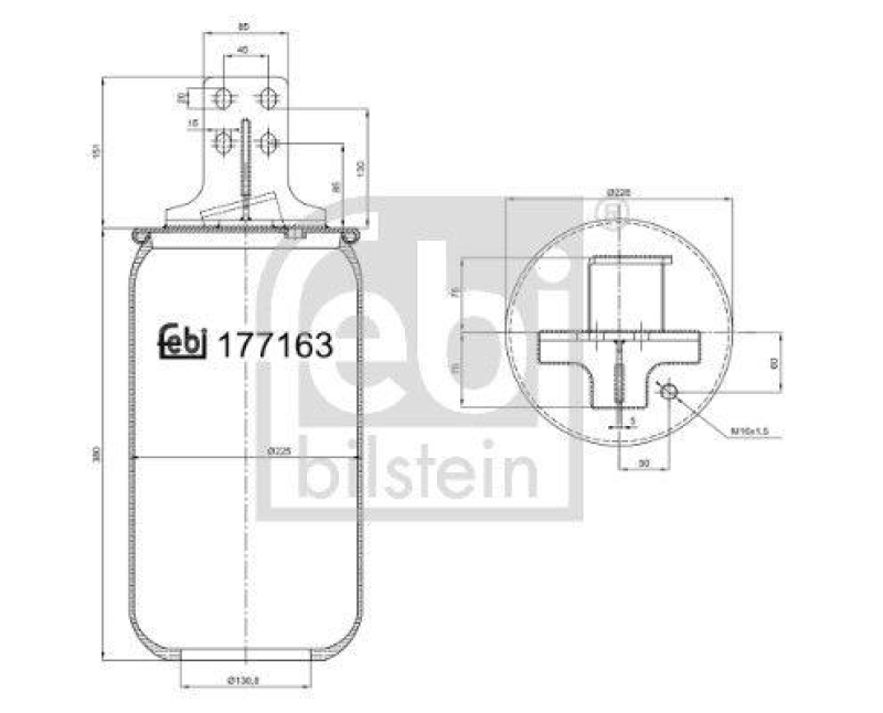 FEBI BILSTEIN 177163 Luftfederbalg ohne Kolben für Iveco