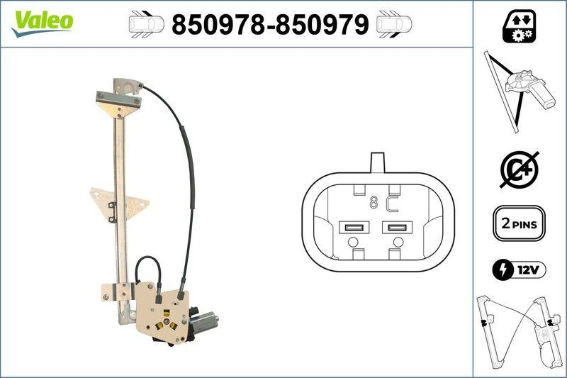 VALEO 850978 Fensterheber vorne links Honda Jazz