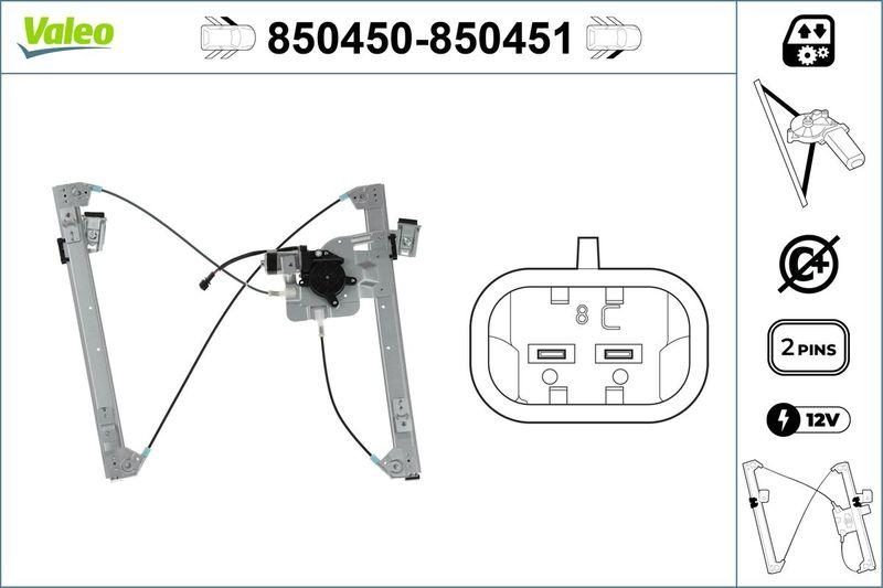 VALEO 850450 Fensterheber vorne links VW Polo