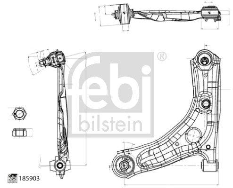FEBI BILSTEIN 185903 Querlenker mit Lagern und Gelenk f&uuml;r CITROEN