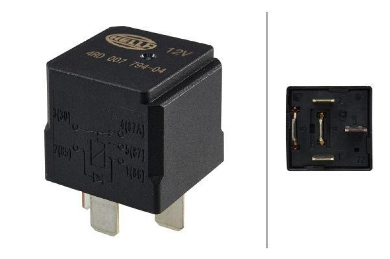 HELLA 4RD 007 794-041 Relais, Arbeitsstrom 12V Wechsler, Mini, 5-polig