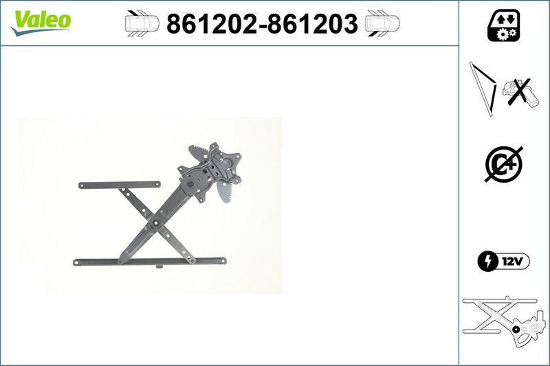 VALEO 861203 Fensterheber Nur Mechanismus RR BMW