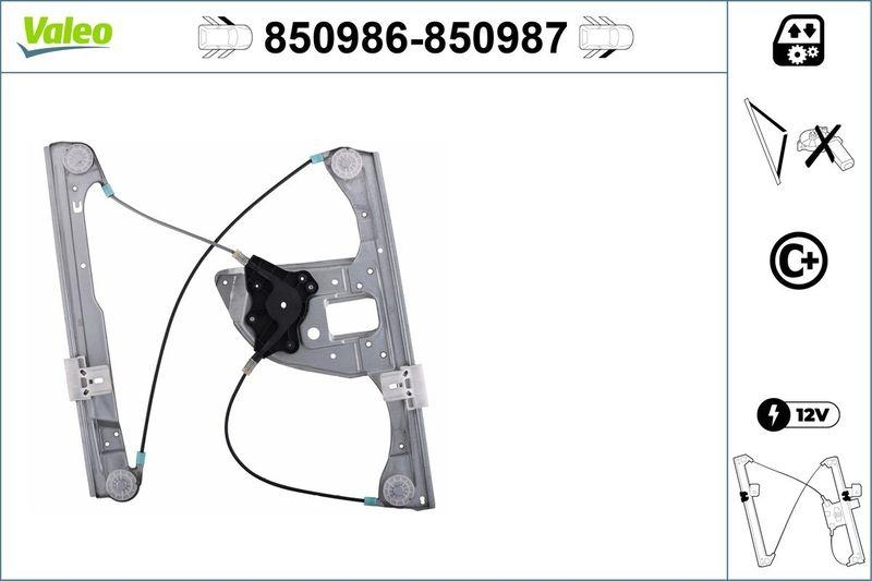 VALEO 850986 Fensterheber (ohne Motor) vorne links MB C Klass