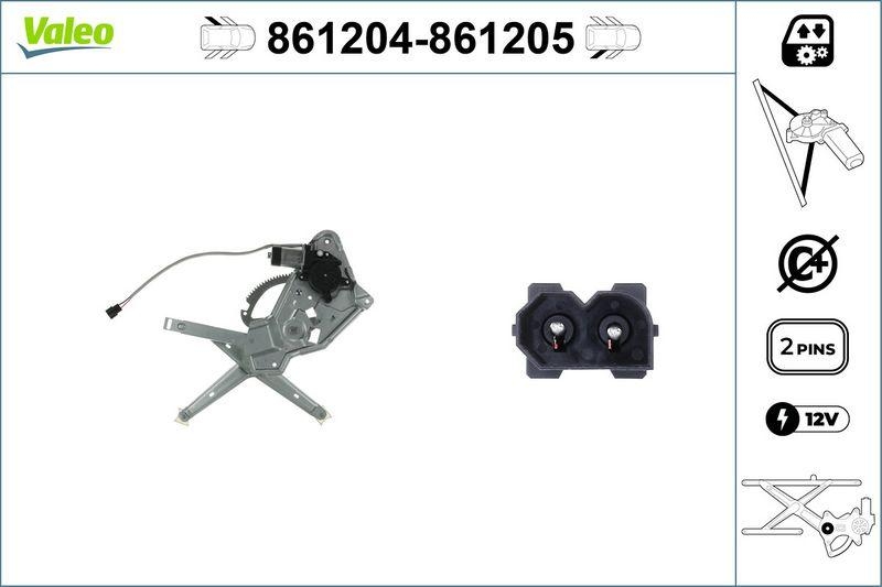 VALEO 861205 Fensterhebersystem ohneKomfort RR BMW