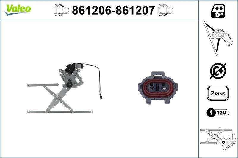 VALEO 861206 Fensterheber ohne Komfortfunktion FL