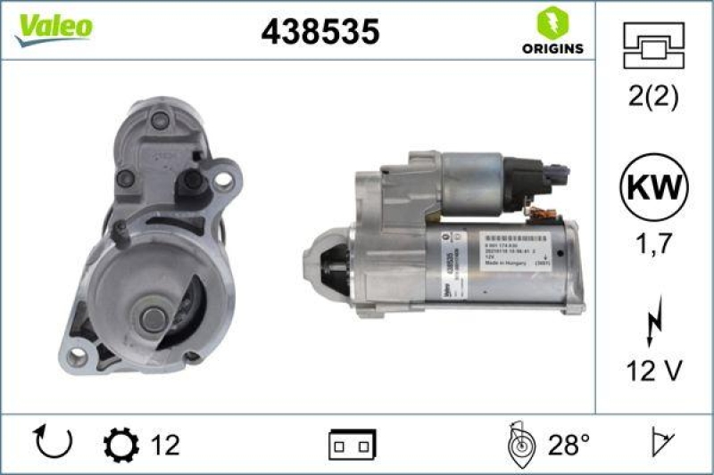 VALEO 438535 Starter Neu - ORIGINS