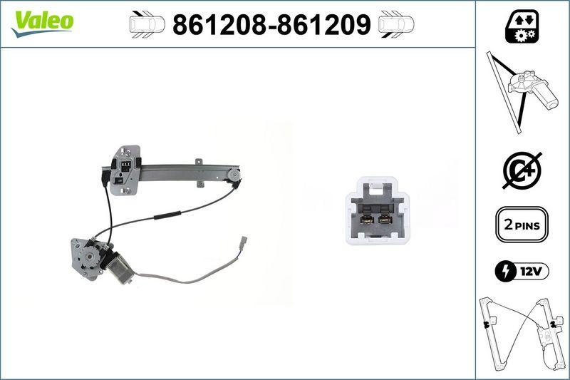 VALEO 861209 Fensterhebersystem ohneKomfort RR