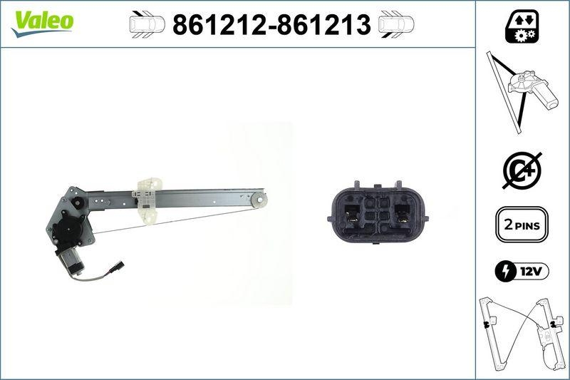 VALEO 861212 Fensterhebersystem ohneKomfort RL